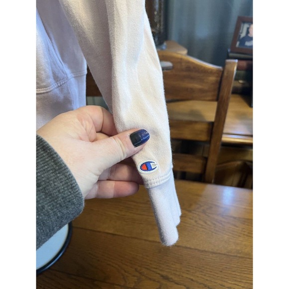 Womens Embroidered Logo Champion Hoodie Sweatshirt Sz Small Fuchsia/Lavender - Picture 3 of 10